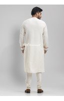 Cotton Self Weaving Long Panjabi With Embroidery Work (KRP10) Cotton Self Weaving Long Panjabi With Embroidery Work (KRP10)